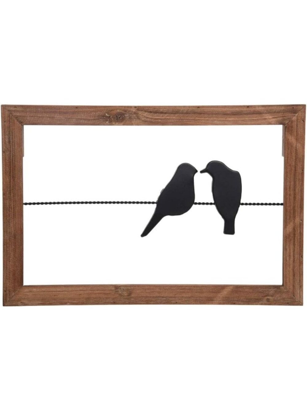 Rustic Birds on a Wire Wall Décor - 18x12 Inch Wood & Metal Art for Home